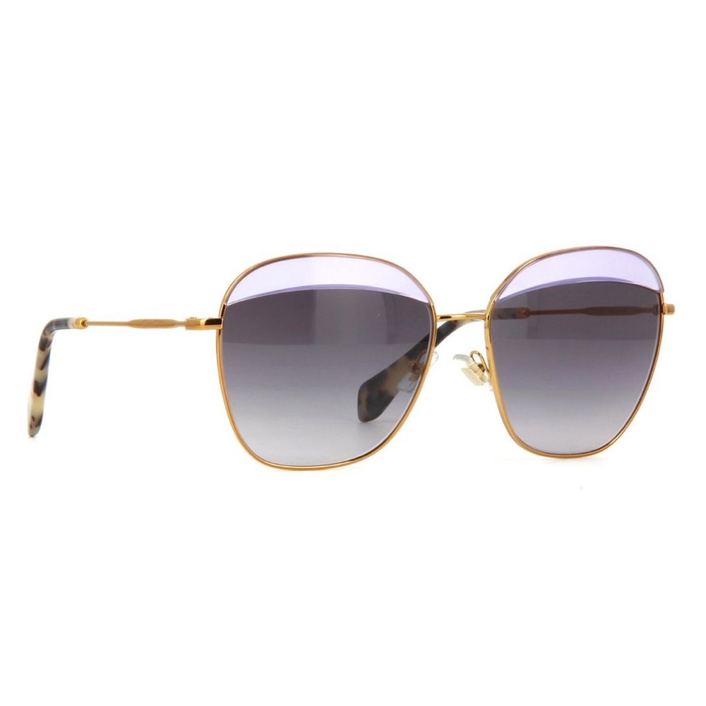 Miu Miu Gold & tortoise Purplish gray Sunglasse Square aviator Frames with case - Picture 17 of 17